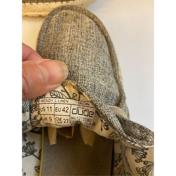 Hey Dude loafers women size 11 wendy linen iron gray - Picture 6 of 8
